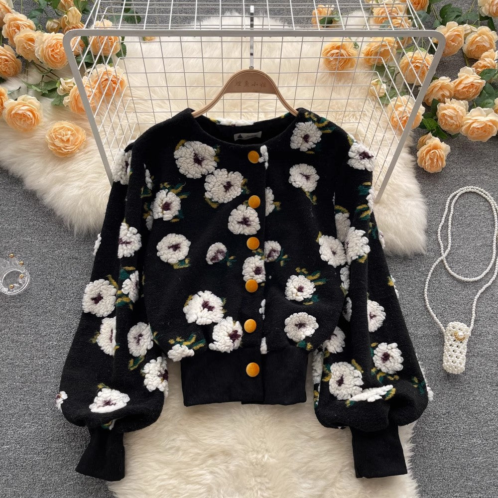 floral cardigan short jacket women      S4486