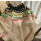 jacquard round neck sweater for women fashionable long-sleeved sweater     S4801