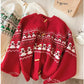 Jacquard round neck sweater jacket for women soft knitted cardigan      S4910
