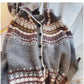 jacquard sweater jacket for women design knitted cardigan   S4806