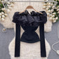 knitted long-sleeved T-shirt for women design top      S4605