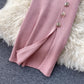 new popular women's simple solid color short-sleeved knitted dress     S4660