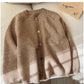 Round neck long-sleeved sweater jacket for women soft knitted cardigan   S4834