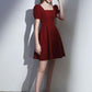 Simple Burgundy Short Prom Dress, Burgundy Homecoming Dress   S2910