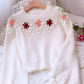 Sweet Flowers Long Sleeve Sweater       S4375