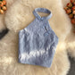 halter neck small vest women's tube top top     S4113
