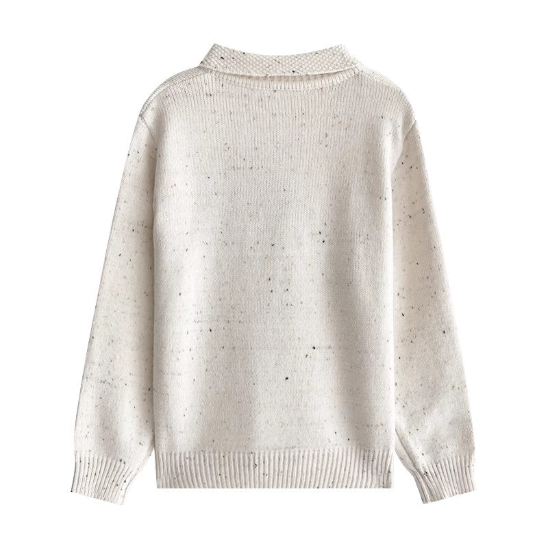 Cartoon jacquard soft casual round neck sweater     S4721