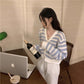 Design chic sweater knitted cardigan women's top     S3409