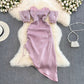 Simple dress irregular dress     S4077