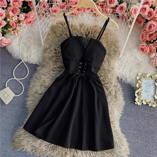 new style tube top dress women's sexy suspender skirt A-line skirt dress     S4341