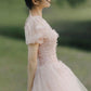Pink tulle long A line prom dress evening dress     S2552