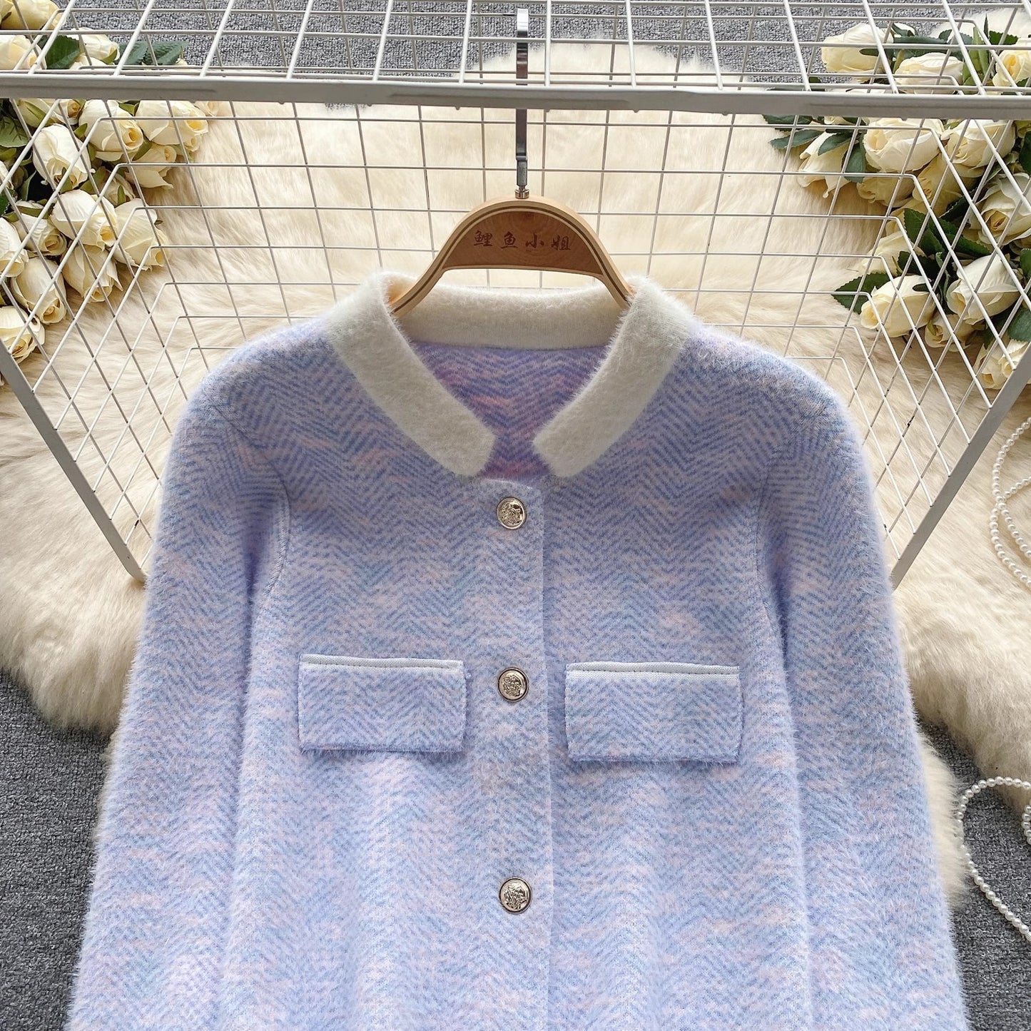 sweater jacket for women sweet style knitted cardigan top     S4649