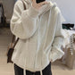 Blue loose zipper sweater for women knitted cardigan      S3407