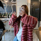 Sweet V-neck striped sweater coat long-sleeved knitted cardigan   S4769