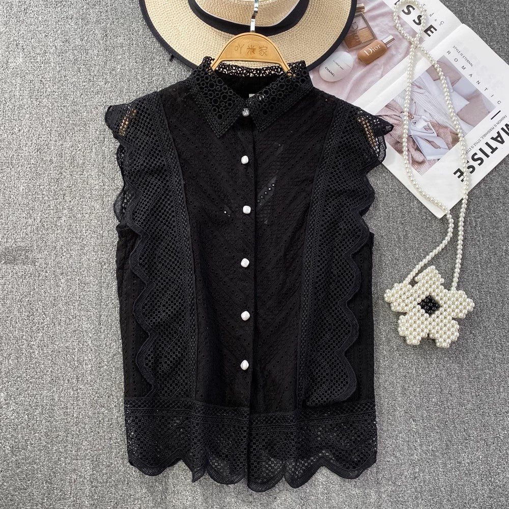 lace shirt women's new top     S4072