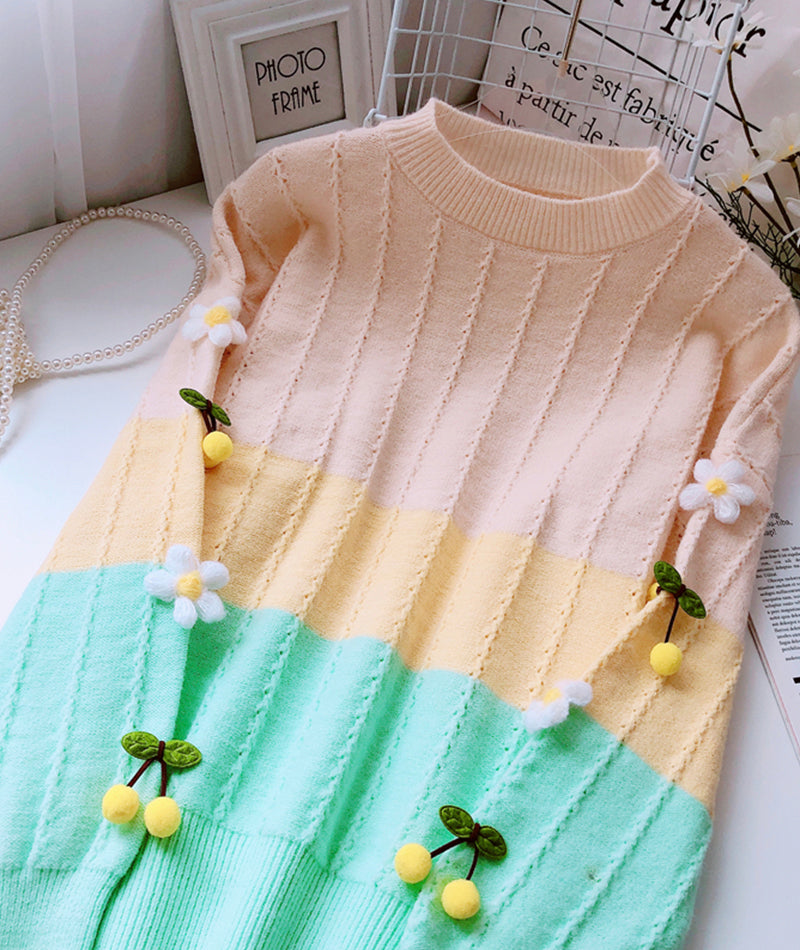 Lovely Flowers Long Sleeve Sweater      S4374