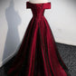 Black And Red Satin Sweetheart Party Dress, A-line Satin Formal Dress      S3511