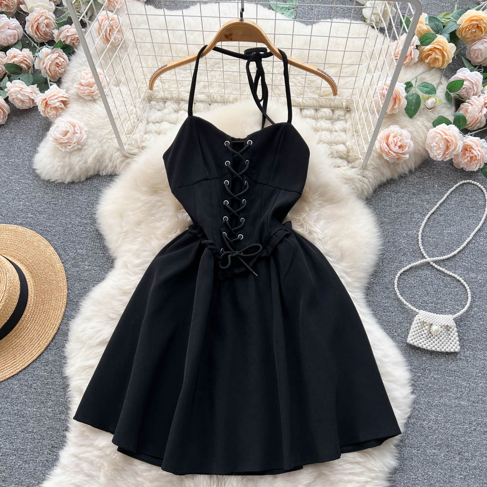 Cute Lace-up Short Dress, A-line Fashion Dress    S4410