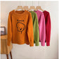 cartoon embroidered round neck sweater for women sweet design sweater      S4820