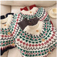 Christmas wear long-sleeved sweater jacket for women jacquard cardigan top     S4817