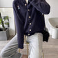 embroidered bear knitted cardigan for women spring and autumn new style round neck sweater jacket     S3382