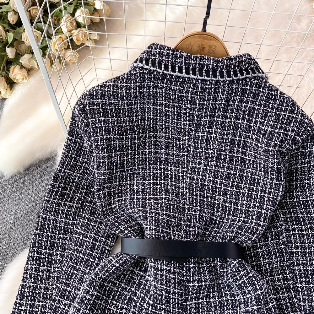 Plaid Women Korean Style Coat    S4016