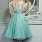 Retro Vintage Style Lace Organza Tea Length Wedding Prom Formal Dress     S2652