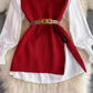 lantern sleeve white shirt sweater two-piece set    S3978