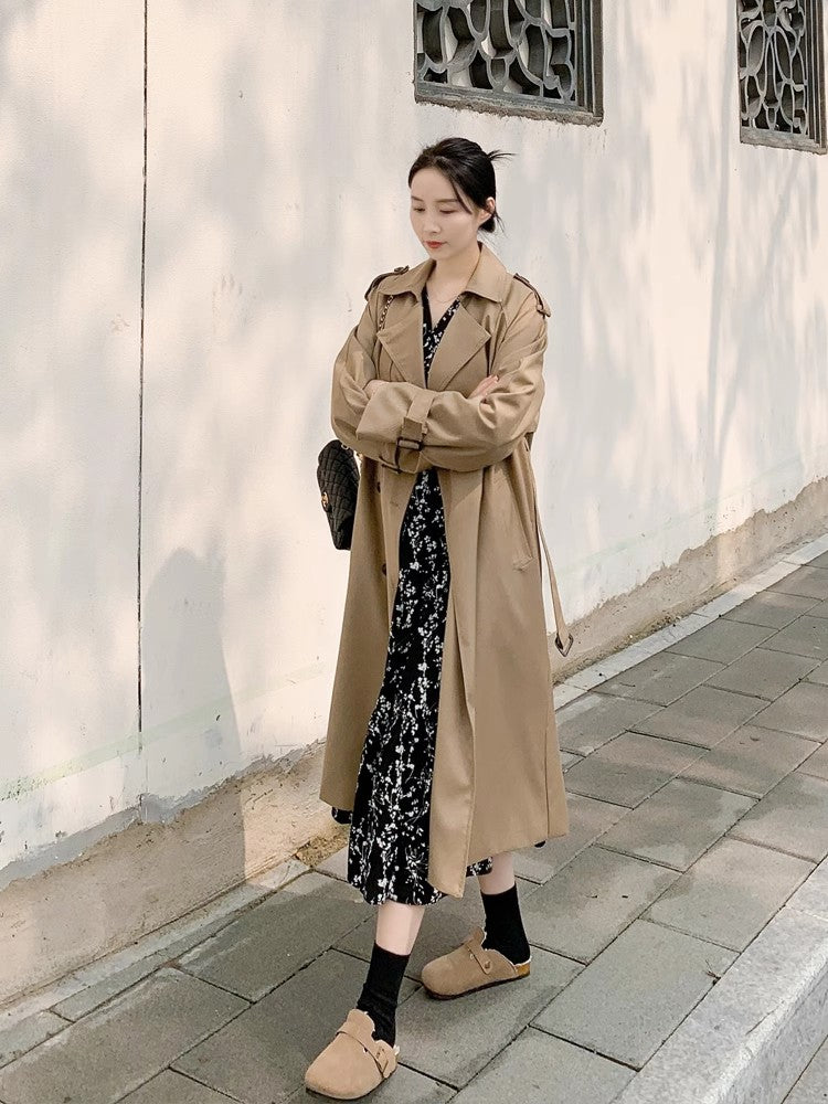 Khaki coat for women new style coat      S3427