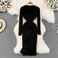 Long Sleeve Knitted Dress      S4257