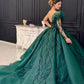 Green Ball Gown dress, evening gowns long prom dress     S3486