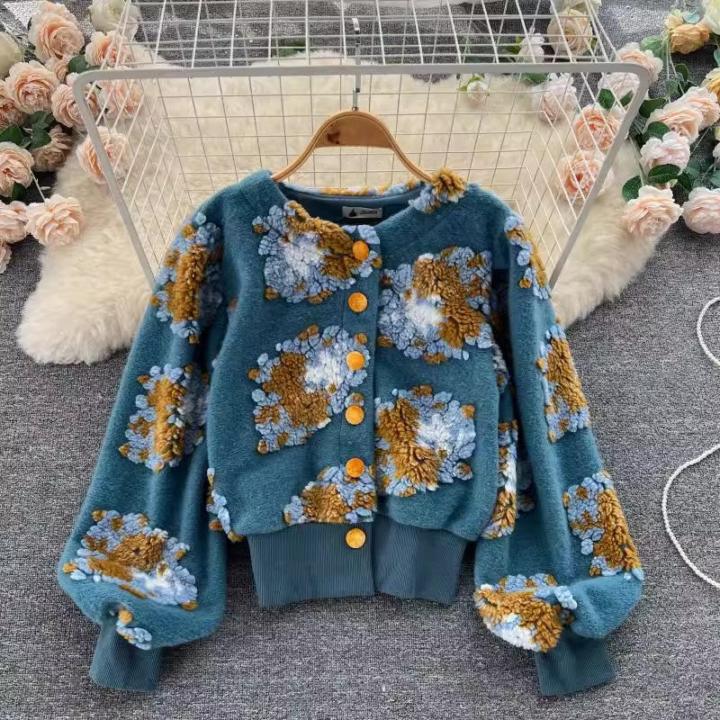 floral cardigan short jacket women      S4486