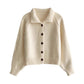 solid color casual long-sleeved short knitted cardigan sweater      S4706
