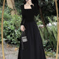 black dress for women 2023 autumn long-sleeved Dress     S3884