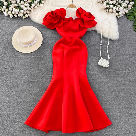 elegant and sexy long red wedding evening dress for women     S4094