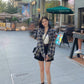 Plaid shirt women's shirt cardigan coat long-sleeved top      S3421