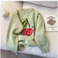 cherry jacquard round neck sweater for women pullover sweater    S4920
