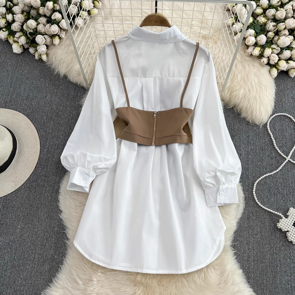 white shirt dress two-piece set       S4068