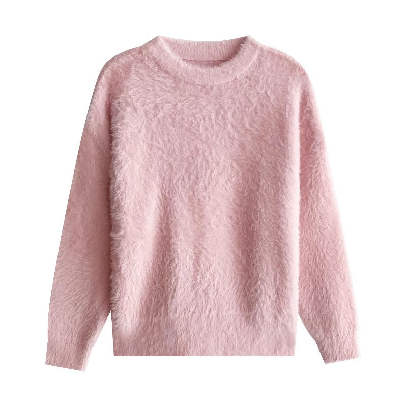 solid color soft long-sleeved sweater top     S4685