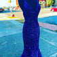 Straps Mermaid Seqins Long Prom Dress     S3645