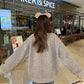 Sweet embroidery round neck soft long-sleeved top      S4713