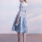 Blue Tulle Lace Short Prom Dress, Blue Homecoming Dress     S2691