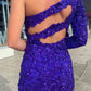Short/Mini One Sleeves Sequins Prom Dresses Homecoming Dresses    S2621