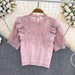 New Style Ruffle Short Lace Shirt       S3901