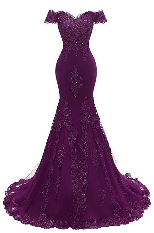 Mermaid Lace Prom Long Gowns Grape      S3877