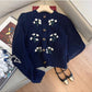 embroidered sweater jacket for women knitted cardigan    S4837
