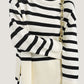White Roll Neck Striped Ribbed Pullover Sweater     S2825
