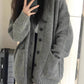 gray knitted sweater coat cardigan women's top     S3394