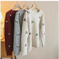 Retro embroidered flower round neck sweater for women long-sleeved sweater    S4805
