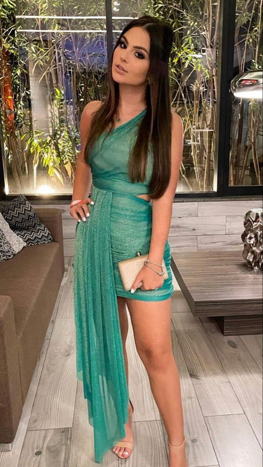 Green Sleeveless Party Gown Homecoming Dress      S3597